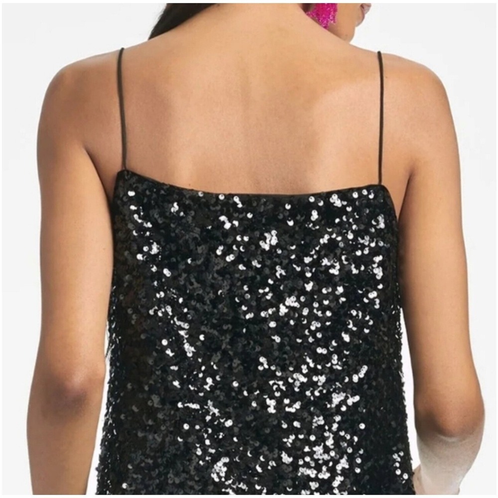 $185 NWT SACHIN & BABI Jesse Sequin Cami Black Prom Formal Party‎ Tank SMALL - Picture 2 of 8
